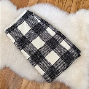 Madewell Black and White Checkered Skirt